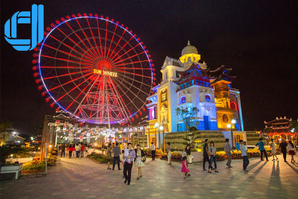 công viên châu á asian park về đêm tại đà nẵng