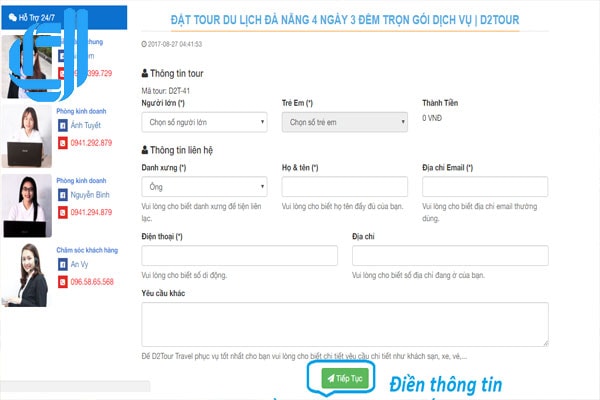 hướng dẫn đặt tour du lịch đà nẵng d2tour